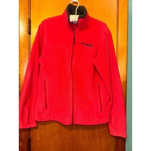 Columbia Field Gear Full Zip Fleece Mens Size Medium Red Jacket Sweatshirt
